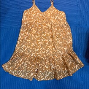 Orange Polka Dot Mini Dress